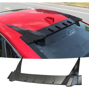 Rear Window Roof Spoiler Visor Wing Compatible with Honda Civic 2013-2015 9TH Sedan EX/EX-L/HF/LX/SE/Si R Style Gloss Black Exterior Accessories