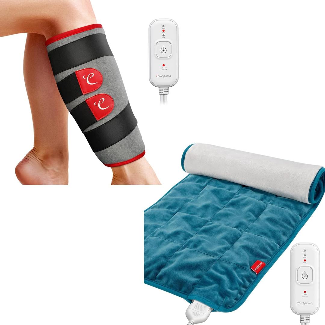 Comfytemp Heating Pad for Back Pain and Cramps Relief & Comfytemp Leg Heat Pad for Pain Relief, Wearable Heating Pad