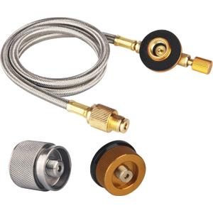 2 Feet Gas Adapter Extension Braided Hose Propane/Butane/Isobutane Small Tank Input EN417 Lindal Valve Output