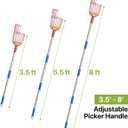 Fruit Picker, 8 ft Long Fruit Picker Pole with Basket Telescoping, Apple Fruit Tree Picker with Pole Extendable, Fruit Grabber & Cather with Stainless Steel Pole for Mango, Orange, Fig, Lemon