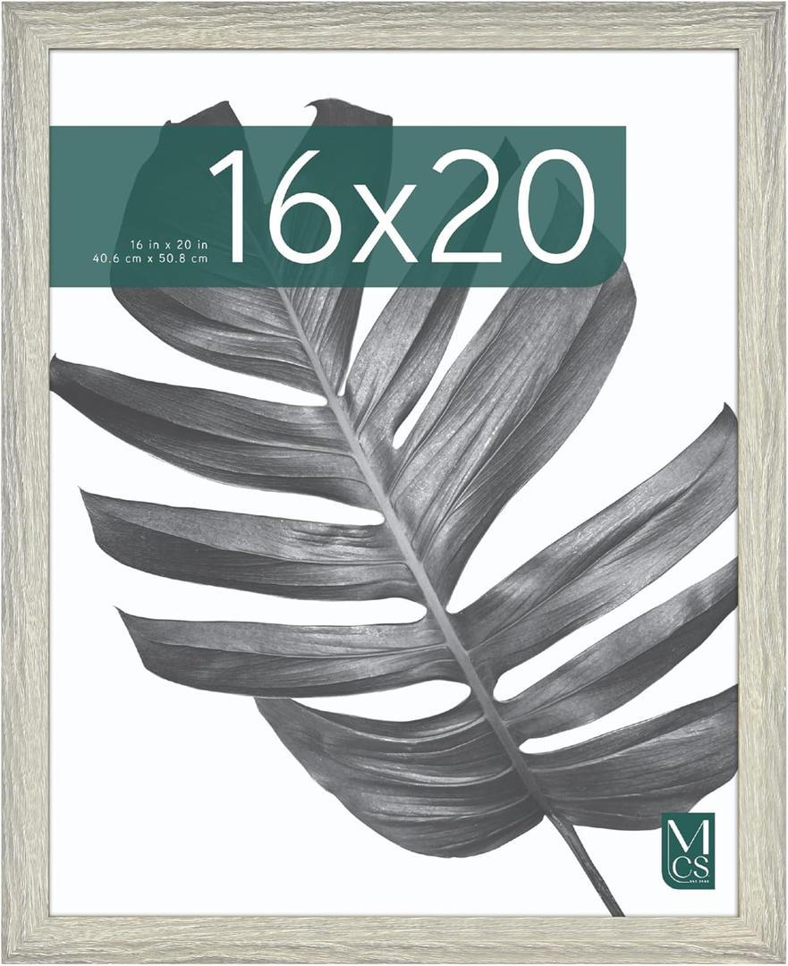 MCS Studio Gallery 16x20 Poster Frame Gray Woodgrain Engineered Wood, Vertical & Horizontal Wall Hanging Large Picture Frame for Photos, Posters & Art Prints (1-Pack)