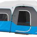 CORE Instant Cabin Tents with LED Lights | 6 Person / 9 Person / 12 Person Family Multi Room Lighted Pop Up Tents for Camping | Included Storage Pockets for Camping Accessories