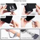 Tiostep Clip and Go Strap for Phone with Wallet Crossbody Phone Lanyard Adjustable and Detachable Clear Bag with Zipper Pouch for Stadium Events and Concert (Gray, S)