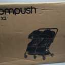 Mompush Lithe Double Stroller for Infant and Toddler, Lightweight Side by Side Twin Stroller, Only 25 lbs, 30-Inch Slim Fit Through Doorways, One-Step Fold, Independent Recline, UPF 50+ Canopy