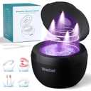Wazhel Ultrasonic Retainer Cleaner Machine, 45kHz Dental Cleaning Pod for Denture, Mouth Guard, Night Guard, Aligner, Braces, Toothbrush, 200ML Denture Cleaner with Digital Timer & 4 Modes, Black