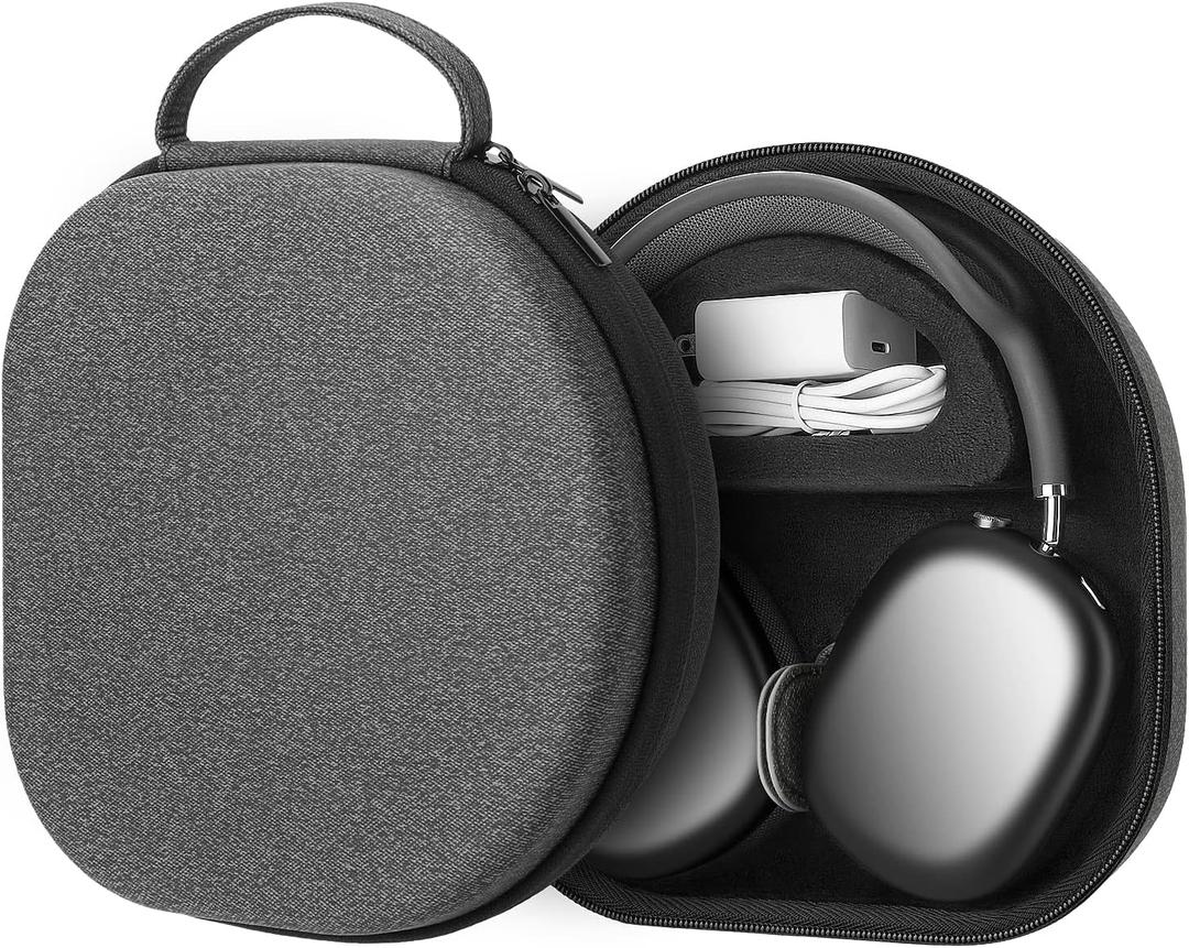 Yinke Smart Case for New Apple AirPods Max Supports Sleep Mode, Hard Organizer Portable Carry Travel Cover Storage Bag (Dark Grey)