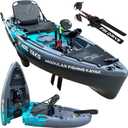 Reel Yaks Raptor Modular Fishing Kayak - 9.5ft Lightweight Sit On Top Kayak for Adults & Youth - Stable & Portable, Ideal Space-Saving Design for Travel - 380lbs Capacity