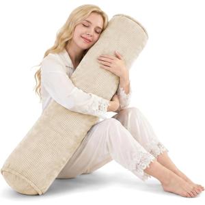 YZ HOME Round Body Pillow, Long Pillow for Bed, 39x8 Inch
Long Bolster Pillow with Shredded Memory Foam, Firm Support for Side Sleepers, Removable Washable Cover, Beige