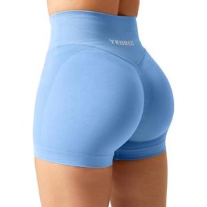 YEOREO Scrunch Butt Workout Shorts Women 3.5" Seamless V Cross Waist Sport Gym Amplify Shorts size XS