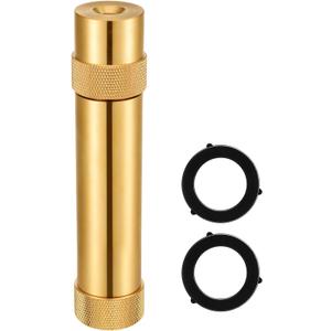 Brass High Pressure Twist Hose Nozzle 5.35" Heavy Duty Adjustable Spray with 2 Rubber Washers Brass Garden Hose Nozzle for Patio Lawn Car Wash