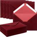 Affrolling 12 Pcs Wedding Velvet Envelopes 4 x 6 Inch Burgundy Velvety Surface Stationery A4 Vintage Soft Rectangle Elegant Envelopes for Invitation Gift Wedding Thank You Letter