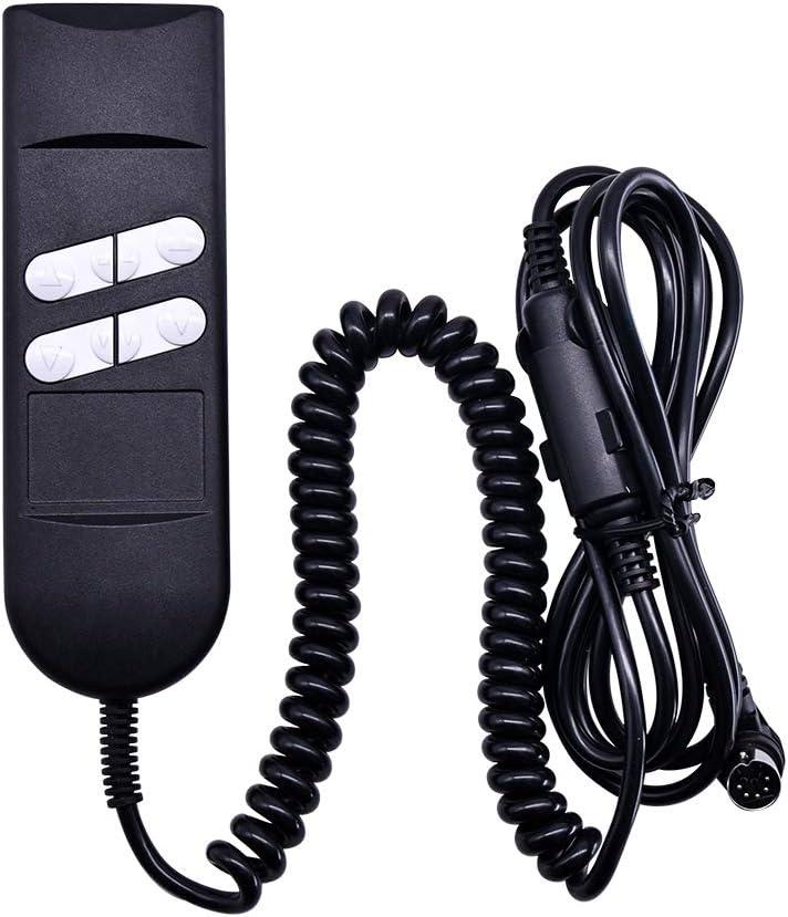Fromann Recliners Remote Hand Control Handset 180 Degree 5 Pin 4/6 Button with 90 Degree Extension Cord for Power Sofa and Lift Chairs