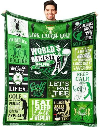 Golf Gifts for Men Blanket Ultra Soft Flannel Golfer Throw Blanket for Golf Lover Golfing Gifts Stuff 50"x40"