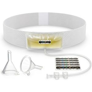 Urine Test Complete Kit Concealed Urine Belt with 4oz Capacity Urine Sample Bag,Urine Test for Home with Thermometer Stickers and Silicone Funnel (Medium)