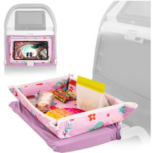Lusso Gear Airplane Tray Table Cover - Organize Kids Travel Essentials - Pockets for Airplane Toys for Toddlers 1-3 - Foldable Tablet Stand for Travel Toddler Essentials (Mermaids) | with Pockets, on Plane or Train, Airplane Must Haves, Flying Essentials, Baby Must Have