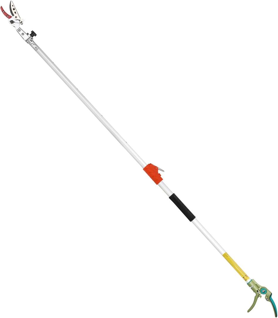 Extendable Tree Cutter, 3.67-5.45 FT Telescopic Pole Pruner, Lightweight Aluminum Handle, Teflon-Coated Blade, Cuts Up to 1 Inch, Ideal for Fruit Picking & Tree Branch Cutting | LFX101