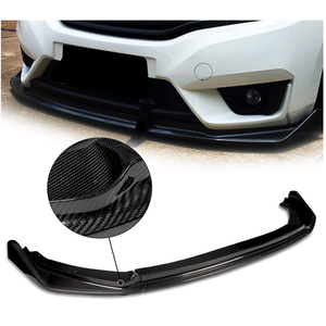 DNA MOTORING Front Bumper Lip with Vertical Stabilizers Compatible with 14-17 Honda Fit, Resin Carbon Fiber, 2-PU-669-R-RCF