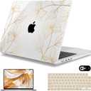 Mektron Case for M5 MacBook Pro 14 inch 2026 Model A3427 A3426 Fit 2025-2021 Model A3434 A3112 M4 A3112 A3401 A3185 M3 A2918 A2992 M2 A2779 M1 A2442 Pro/Max Cover, Gold Flower S718