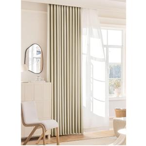 Window Curtains, 40" x 64", Beige, Set of 2