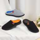 Mens Scuff Slippers, Cozy Supportive Foam Slip-On House Shoes for Indoor & Outdoor (9-10, Grey)