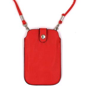 Leather Neck Pouch for Phone (Style 2) - Red