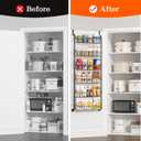 MIAOLI Over the Door Pantry Organizers and Storage, 6-Tier Spice Rack, Home & Kitchen Storage Shelves for Cabinet, Large Capacity Hanging Seasoning Organizer, Laundry Room Organization, Black