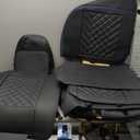 Tacoma Seat Covers Full Set 2016-2023, Leather Pickup Truck Seat Covers with Lumbar Support Custom Fit for Toyota Tacoma Double/Crew Cab SR SR5 TRD Sport TRD Off-Road TRD Pro(Black Blue)