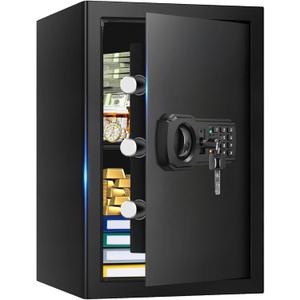 3.4 Cub Large Fireproof Safe Box, Security Safes for Home Fire and Water Proof with Combination Lock, Alarm System and Removable Shelf, Anti-Theft Digital Home Safe Fireproof Waterproof for Valuables