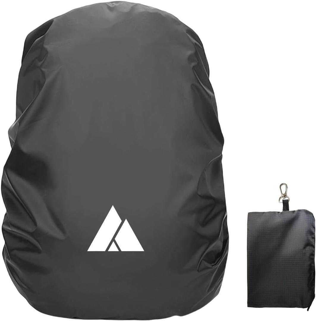 Waterproof Backpack Rain Cover (15-90L), Heavy-Duty Nylon Pack Cover with Upgraded Double Adjustable Closure System and a Carry Pouch for Hiking, Cycling. Durable and Lightweight.