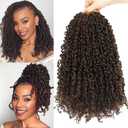 Aksice 12 Inch 8 Packs Yanky Twist Crochet Hair for Women Pre-looped Mini Twist Hair Bohemian Passion Twist Crochet Hair Boho Crochet Braids Synthetic (1BH30)