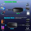 2026 Upgraded Pro Bluetooth 6.0 Transmitter Receiver|Bluetooth Adapter for TV/Airplane/Gym to Wireless Headphones/All Airpods,Dual Link & Low Latency,Wireless Adapter for Car/Home Stereo