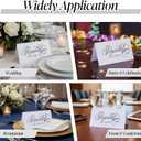 50 Pcs Small Reserved Signs for Wedding, 3.94x3.54 Inches White Tented Place Cards Double Sided Reserved Table Signs Seating Sign for Parties Reception