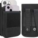 Urvoix Dual Phone Case for Two Phones, Dual Cell Phone Holster, Phone Pouch for Men Belt, Tactical Military Waist Bag for iPhone 17 Pro Max, 16 Pro Max, 15/14/13/12 Pro Max, Black