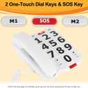 Uvital Big Button Phone for Seniors, Landline Phone for Elderly with Big Buttons, 2 One-Touch Speed Dial Keys & an SOS Emergency Button, Visual Ringer, Adjustable Volume