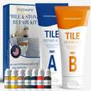 Tile Repair Kit, Ceramic Tile Chips & Cracks Repair Kit(Color Match), Porcelain Tile Repair Kit with Super Strong Adhesion, Fix Chips, Cracks and Holes on Ceramic Tile, Porcelain, Acrylic, Fiberglas