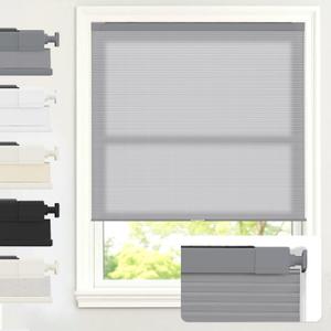 AOSKY No Tools No Drill Cordless Cellular Shades Blinds for Indoor Windows, Light Filtering Thermal Insulated Honeycomb Window Blinds Shades for Living Room Bedroom, 31" W x 48" H, Grey