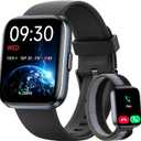 Woneligo Smart Watch for Women, Answer/Make Calls, Alexa Built-in, 1.85" Touch Screen Fitness Tracker for Android & iPhone, Heart Rate/Sleep/SpO2 Monitor Smartwatch, Waterproof (Black)