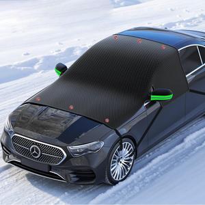 Large Car Windshield Cover for Ice and Snow - Automotive Windshield Snow Covers with Side Window & Rearview Mirror Protector, Winter Magnetic Car Anti-Snow Cover, Universal for Most Cars, Sedan,SUV