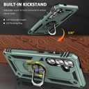 S24 Case,S25 Case, for Samsung Galaxy S24/S25 6.1 inch Case,with Kickstand Ring,Adjustable Stand,Military Grade,Heavy Duty Protection,Shockproof,Anti-Fingerprint,Support Magnet Car Mount,Teal