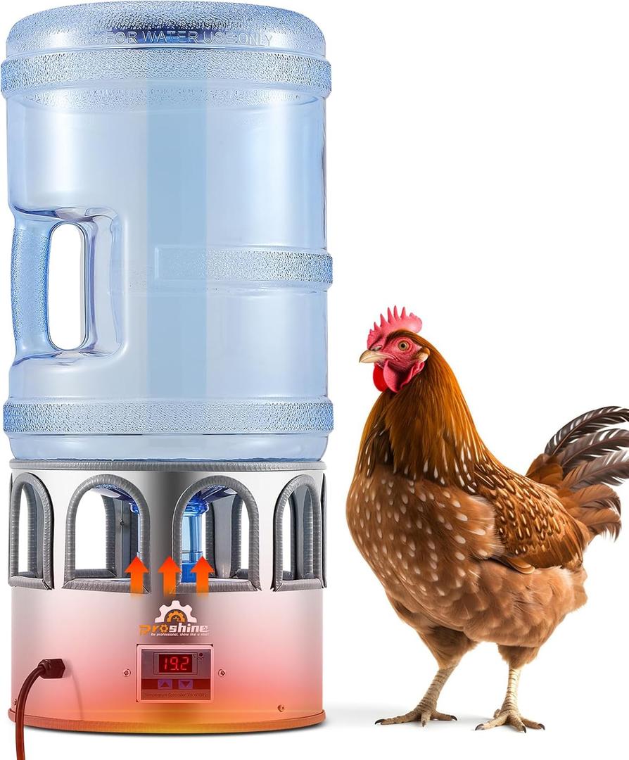 Heated Chicken Waterer 5 Gallon, Heated Poultry Waterer, for Chicken Duck and Chicken Coop