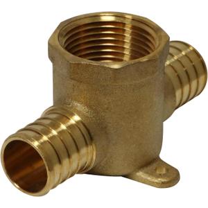 XFITTING Barb Crimp Pex 1 inch x 1 inch x 1 inch Female NPT Tee, Pex Female NPT Tee, 26-2-7=2XX, 2 Pieces