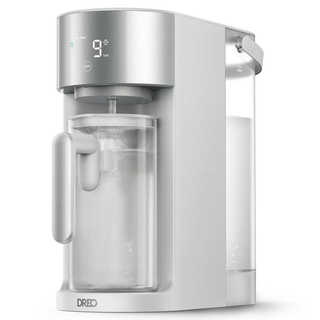 DREO Reverse Osmosis Water Filter Countertop, RO Filtration System, 3:1 Pure to Drain, TDS & Filter Life & Autofill Pitcher, Installation-Free, Self-Cleaning Water Purifier, RO Water Filter 112 3L