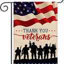 Veterans Day Garden Flag Vertical Double Sided Burlap 12×18 Inch Memorial Day, Fourth of July, Veterans Day Patriotic Flag Decorations 2 PACK