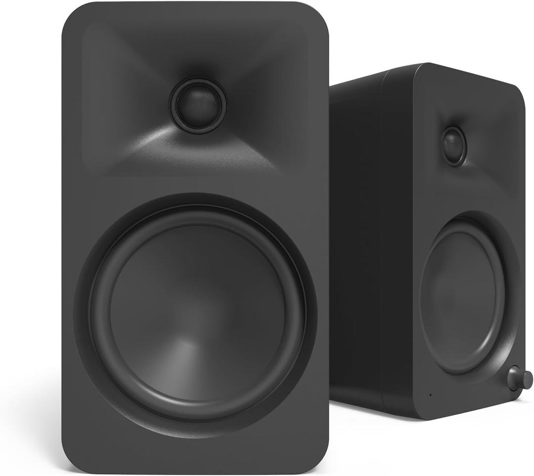 Kanto ORA4 140W Powered Reference Speakers with Bluetooth 5.0 and USB-C Input | 4 Woofers with Deep Bass Extension | Bi-Amplified | 80 Hz Automatic Crossover | Reference Quality Sound | Pair | Black
