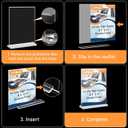 2 x PANDAMAN Acrylic Sign Stands 8.5 x 11 - 2 Pack Vertical Double Sided for Display, Plastic Flyer Holder for Picture Paper for Mall Office Home Store Restaurant