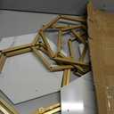 Urban Deco Cylinder Stands for Party, Set of 3 Gold Hexagon Pedestal Stands