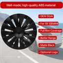 KAVANIC 4Pcs Wheel Cover Fits for Tesla Model Y 19Inch ABS Matter Black Hubcaps for 19" Gemini Wheels Long Range, Wheel Covers Fit for Model Y 2020-2024 Induction Style Rim Protector (RWD/AWD)