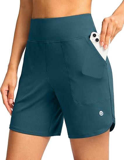 G Gradual Women's Athletic Shorts 6" High Waisted Stretchy Bermuda Shorts for Women Quick Dry Summer Casual Shorts Size S G Gradual Women's Athletic Shorts 6" High Waisted Stretchy Bermuda Shorts for Women Quick Dry Summer Casual Shorts Size S