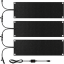 Timgle 3 Pcs Heated Snow Melting Mats, 10 x 30 Inch Non Slip Heated Rubber Mats for Walkways, Snow Ice Melting Pads Connection with 6 ft Power Cord for Winter Outdoor Stairs Doorway Walkway Sidewalks