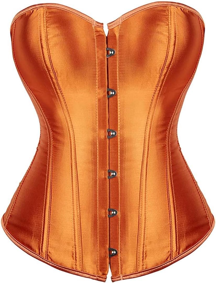 Women's Sexy Boned Overbust Shaper Push Up Bodysuit Lace up Corsets and Strap Bustiers Top S